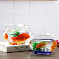 Lace Glass Fish Tank Creative Desktop Ecological Aquarium for Home Office