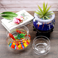 Lace Glass Fish Tank Creative Desktop Ecological Aquarium for Home Office