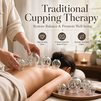 Glass Cupping Set, Professional Fire Cupping Jars for Flexibility & Tension Relief, Portable Traditional Chinese Technique