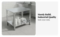 Long-Lasting Stainless Steel Workbench Thickened Tabletop Stainless Steel Work Table Easy to Clean Commercial Prep Table Sturdy and Stable for Restaurant Owners, Scientific Workspace Technicians, Scientific Workspace Oratory, Cafe, Cafeteria, Garage