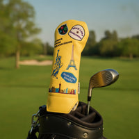 4 Pieces Golf Club Head Cover Long Neck Driver Head Cover with Pull Tab for Golfers