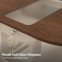 Cream aesthetic Round Rolling Storage Table Light Luxury Feel Mobile Storage Table Folding Design Home Furniture Movable with casters for Apartment Dwellers, Homeowners, Remote Workers, Living Room, Small Spaces, Bedroom, Balcony