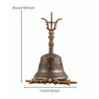 Brass Hand Call Bell Handmade Hand Bell with Clapper Antique Style for Buddhists, Collectors