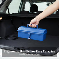 Multi-Functional Hand-Carry Tool Case Portable Toolbox Heavy-Duty Utility Box Reinforced Bottom for Repairmen, DIY Enthusiasts, Homeowners