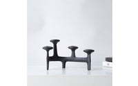 Abstract 4-Cup Candle Holder Textured Tabletop Candle Holder Alloy Home Decor Sturdy for Display