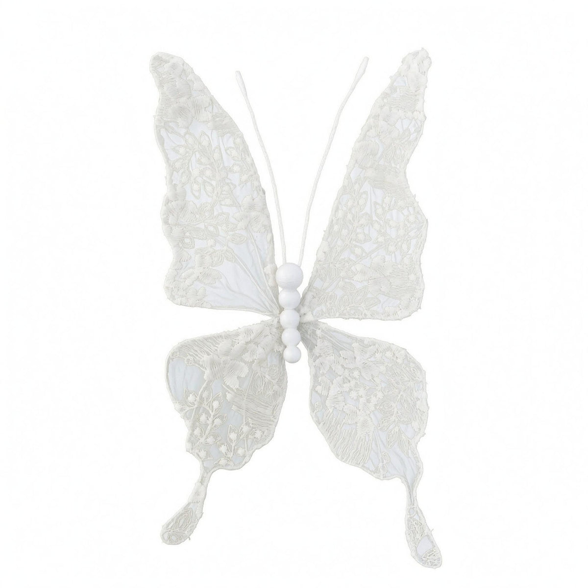 Beaded Lace Winged Creature Ornament Translucent Lace Winged Creature Ornament