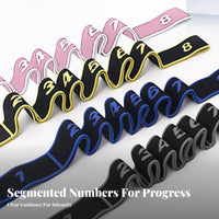 Numbered Stretch Band High 8-Loop Exercise Band Elastic Multi-Loop Stretching Strap for Athletes, Pilates Enthusiasts, Home Gym