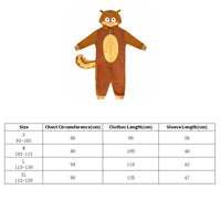 Kids Squirrel Costume Squirrel Role-Play Outfit Front Zipper Soft Animal Pajamas for Halloween