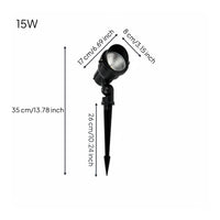 IP65 Waterproof Outdoor Tree Uplight Weather Resistant LED Ground Spike Light Adjustable Head for Backyard, Pathway, Driveway