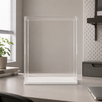 Acrylic Display Case for Models, Clear Dustproof Protection Showcase, White Base Collectible Display Cabinet