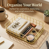 Storage Baskets for Office Desk and Bedroom Organization, Small Wire Design Made from Iron Material