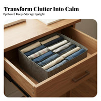Space Saving Foldable Clothes Organizer Compartmentalized Clothes Organizer Box Multi-Purpose Use for Students, Closet, Dormitory, Dorm Room