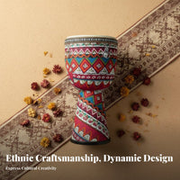 Beginner Friendly Djembe Drum Goatskin Drumhead Rope-Tuned Djembe Goat Skin Head Percussion Instrument Rich Resonant Sound for Beginners, Musicians, Live Performances, Jam Sessions, Outdoor Gatherim, Travel