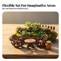 Miniature Rocking Chair Micro Landscape Decor Fairy Garden Rocking Chair Decorative Accent Terrarium Accessory for Crafters, Hobbyists, Potted Plants