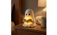 Reading Spirit Lamp Smiling Face Spirit Night Light Resin Material Reading Light Figurine for Bedroom