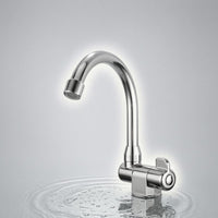 Single-Cold Faucet Chrome Finish Water Spout Compact Plumbing Fixture