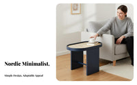 Nordic Design Oval Cane-Topped Side Table Woven Top Compact End Table with Storage Minimalist Design Nightstand Multi-Purpose for Homeowners, Apartment Dwellers, Students, Living Room, Bedroom, Balcony, Office