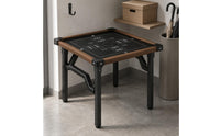 Leg-Clearing Design Square Folding Game Table Foldable Metal-Framed Folding Table Sturdy Household Furniture Non-Slip Feet for Home