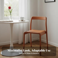 Nordic Design Armless Side Chair Stackable Design Molded Backrest Stool Space-Saving Stacking Seat Thickened Build for Facility Managers, Business Owners, Dining Room, Banquet Hall, Office, Lobby