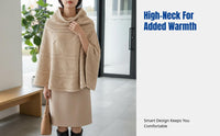 Knitted Cashmere Cape, Thick Pullover Shawl, High Neck Scarf, Multi-Color, Unisex, Autumn Winter