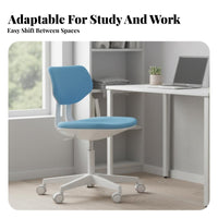 Space-Saving Armless Rolling Chair Ergonomic Design Armless Rolling Stool Adjustable Height Office Furniture Quick Assembly for Students, Home Workers, Apartment Dmanufacturersllers, Small Spaces, Dorm Room, Bedroom, Vanity