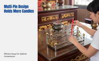 Stainless Steel Candle Holder, Pin-Type Multi-Needle Rack, For Temple, Buddhist Qingming Event