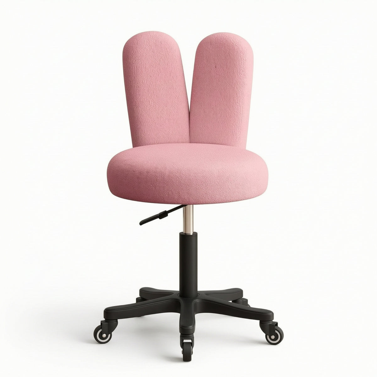 Long-Eared Stool Cute Chair with Wheels Small Chair with Backrest for Nail Technicians, Vanity Table, Beauty Salon