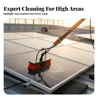 Photovoltaic Panel Cleaning Tool Scratch Filament S Photovoltaic Panel Cleaning Brush Adjustable Angle Head Water-Fed Pole Brush for Homeowners