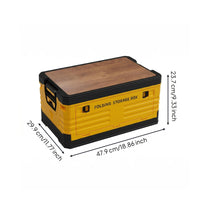 Car Trunk Organizer Wood-Grain Lid folding Storage Box Table Stool Foldable Household Organizer