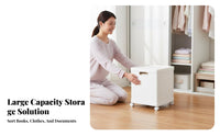adaptable Foldable Cubby Box Large Capacity Household Storage Stackable Organizing container Integrated Handle for Home Organizers, Students, homeowners, Closet, shelf, Living Room, Bedroom