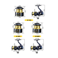 High-Strength Rotating Fishing Reel Shiny Fishing Reel with Metal Spool Interchangeable Smooth for Anglers, Casting