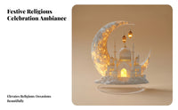 Freestanding Mosque Silhouette Decoration Desktop Crescent Moon Ornament Gift Idea Home Decor Scratch-Resistant