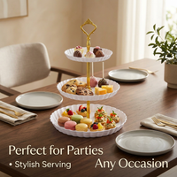 Cup Display for Parties, Afternoon Tea Stands Nordic, Light Luxury Cup Display, Minimalist Design Cup Display White Round