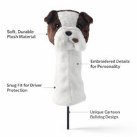 Dog Golf Club Head Covers, Cartoon Funny Cocker Spaniel Dog Golf Club Head Covers for Driver, Novelty Dog Golf Accessory