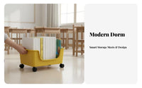 under-table Rolling cart with casters Wheeled Book container Movable for Students, Kids