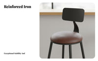 factory-inspired aesthetic Lowsupport High Chair With spinerest Bar Stool Retro Design Seating Furniture Commercial Grade for Business Owners, Homeowners, partners, Cafe, Restaurant, Counter, Kitchen Island