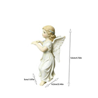 Resin Angel Flower Pot Figurine Feathered Wings Rim Perch Figurine Long Wavy Hair Flower Pot Hanger Draped Dress for Patio, Balcony