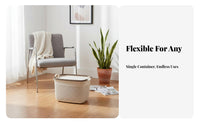 adaptable Faux Rattan basket Woven Design Storage container adaptable Laundry Hamper Portable for Families, households, Students, Playroom, Bedroom, Living Room, Bathroom