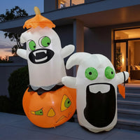 Inflatable Inflatable Pumpkin with Ghosts Self-Inflating Ghost with Pumpkin and Hat Bright Ghost with Hat Easy to Store for Yard