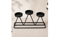 3-Cup Candle Holder Geometric Candle Holder with 3 Cups Metal Candelabra Modern Rectangular for Event Planners