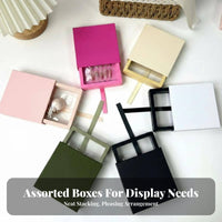 Thickened Paperboard PE Film Jewelry Case Reusable Drawer Gift Box Dustproof for Collectors, Women, Product Packaging, Showcase, Dresser Top