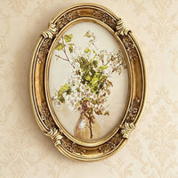 Oval Resin Photo Frame European Style Ornate Oval Frame Vintage Aesthetic Picture Holder