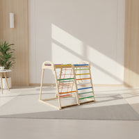 Wooden Climbing Frame with Rings Multicolored Inverted-V Climber Active Wooden Climber for Children, Young Children, Playroom, Living Room
