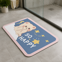 Diatomaceous Earth Bath Mat Super Absorbent Non-Slip Quick Dry Floor Mat for Bathroom and Home