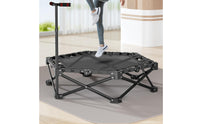Adjustable Handlebar Foldable Mini Trampoline Stable Design Indoor Rebounder with Handle Space Saving Fitness Equipment Low Effect for Adults