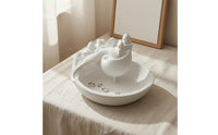 Santorini Style Decorative Organizer Tray Greek Island Key Tray Spiral Divider Entryway Key Bowl Miniature Scene