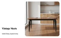 Dense Wood Construction Elephant Leg Dining Table Thick Cylindrical Legs Kitchen Table Set Retro design Household Furniture centuryera Modern Design for Apartment Dwellers, Homeowners, Families, morning dining area, Restaurant