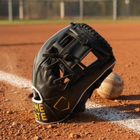 Pigskin Leather Young Baseball Glove Beginner Training Left-Hand Baseball Glove 11-Inch Fielding Glove Padded for Beginners