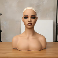 Shoulder Mannequin Bust Stable Base Realistic Head Bust for Photo Photography
