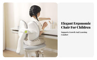 Height Adjustable Ergonomic Student Posture Chair Adaptive Double spine supportrest Ergonomic Splitspine support Chair Stable Base children's Furniture Soft Padded for Students, Kids 6-12, Parents, Studying, schoolwork, Study Room, Bedroom